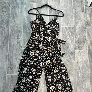 Kaileigh Black Floral Jumpsuit
